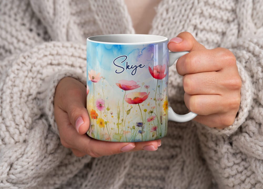 Personalised Flower Meadow Mugs - Image 3