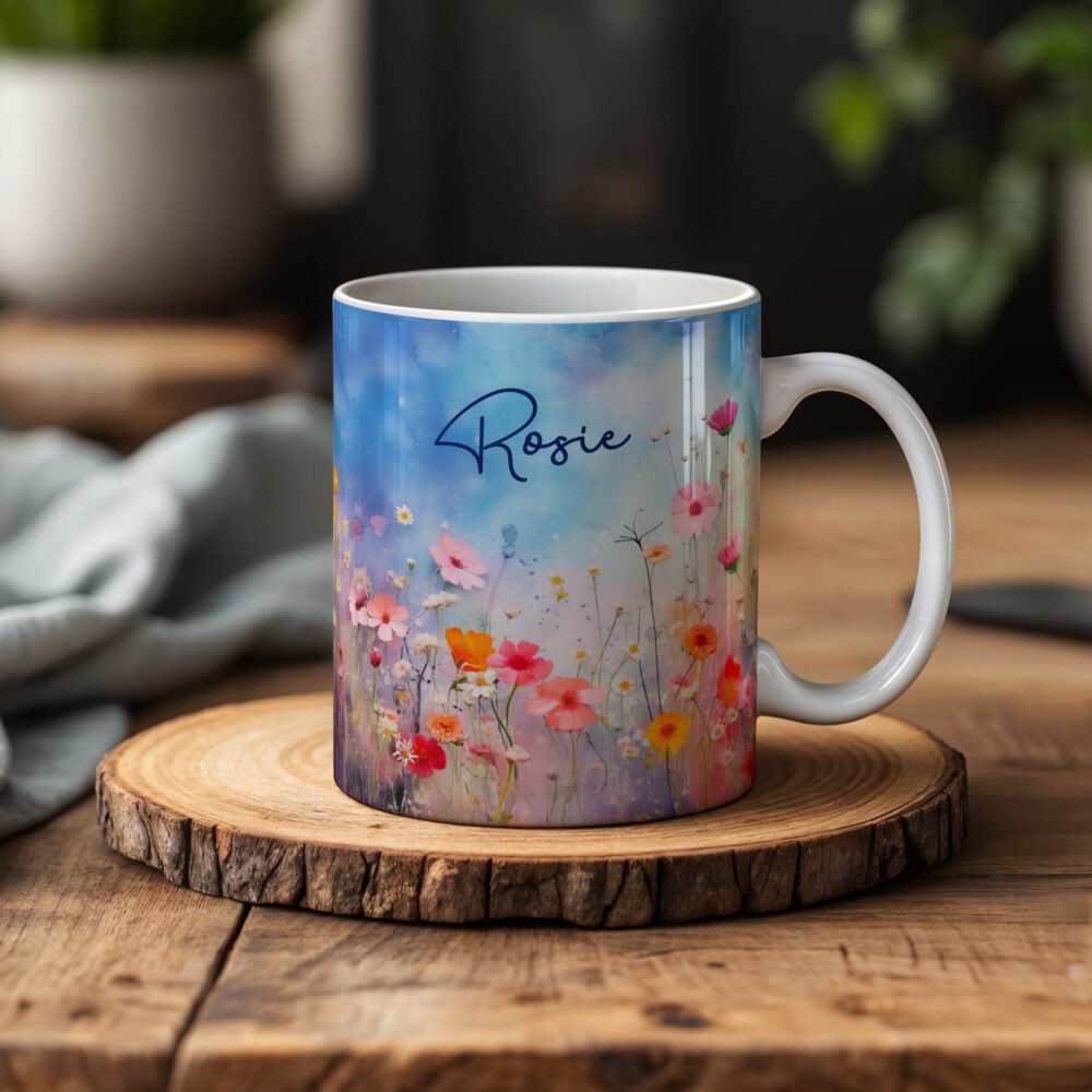 Personalised Flower Meadow Mugs - Image 6