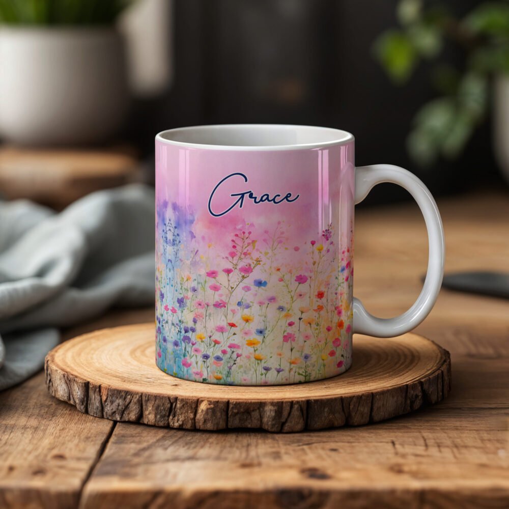 Personalised Flower Meadow Mugs - Image 2