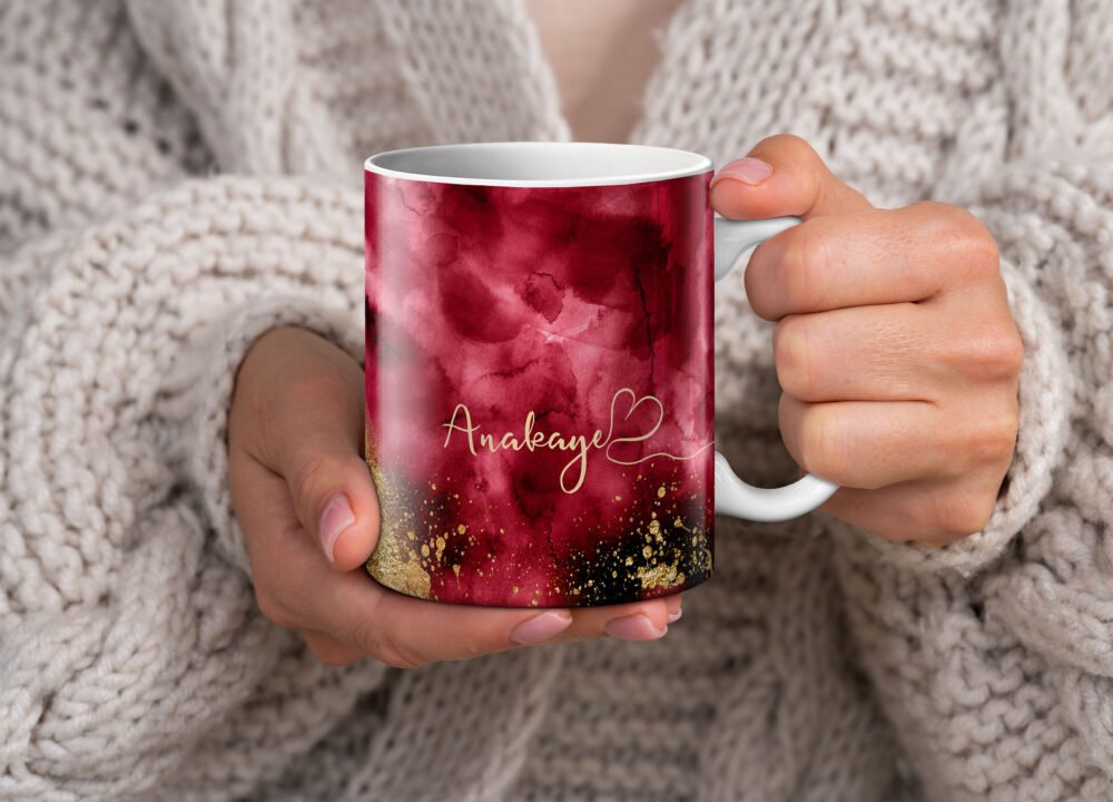 Personalised Agate Watercolour Marble Mugs - Image 5