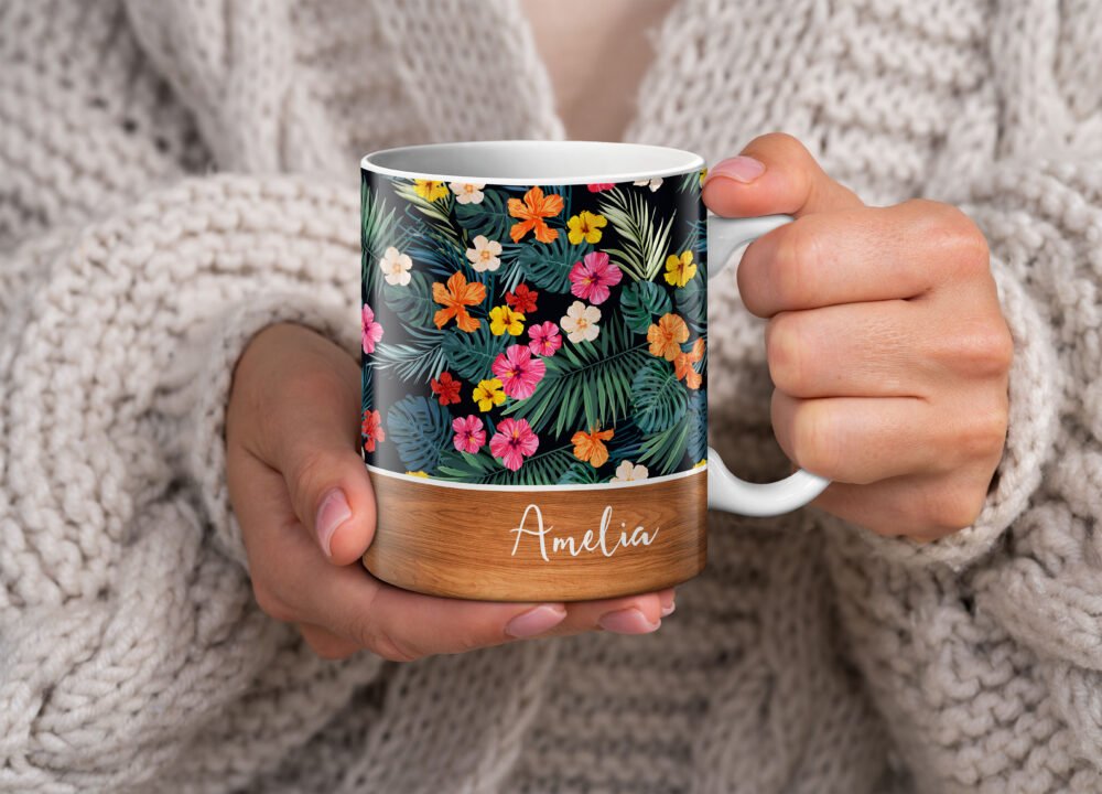Personalised Floral & Botanical Wood Mugs - Image 11