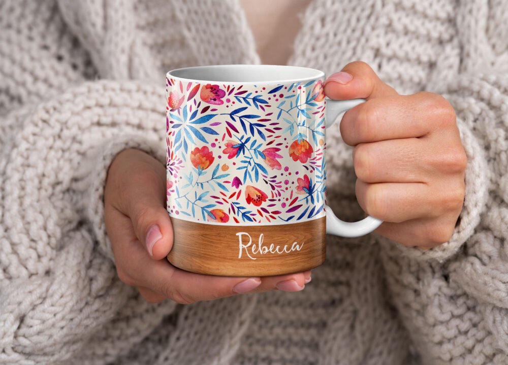 Personalised Floral & Botanical Wood Mugs - Image 8