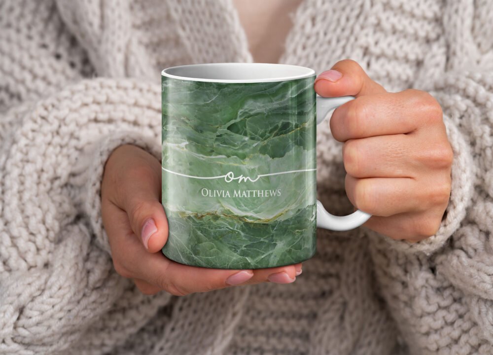 Personalised Name & Initials Marble Mugs - Image 4