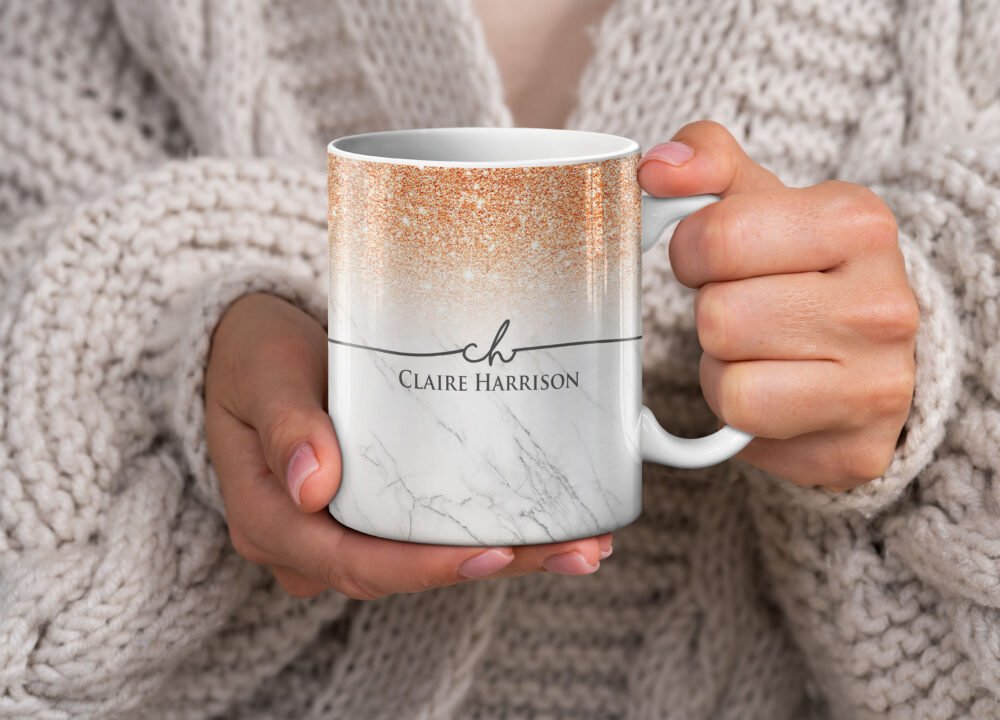 Personalised Name & Initials Marble Mugs - Image 7