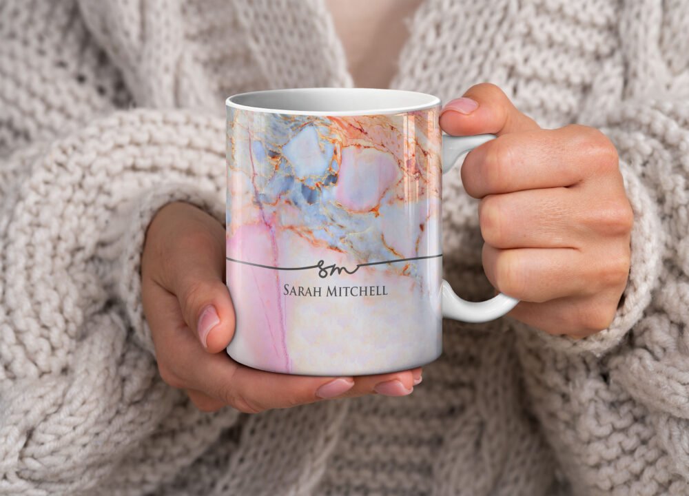 Personalised Name & Initials Marble Mugs - Image 9