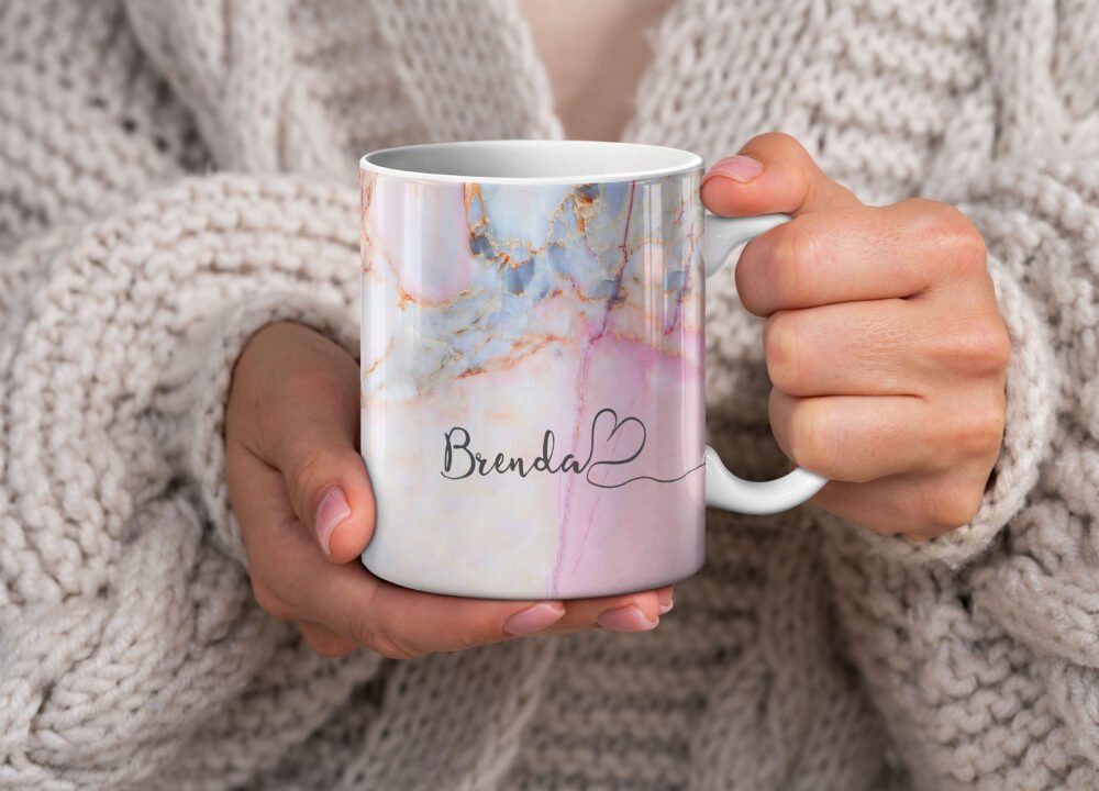 Personalised Marble Heart Mugs - Image 3