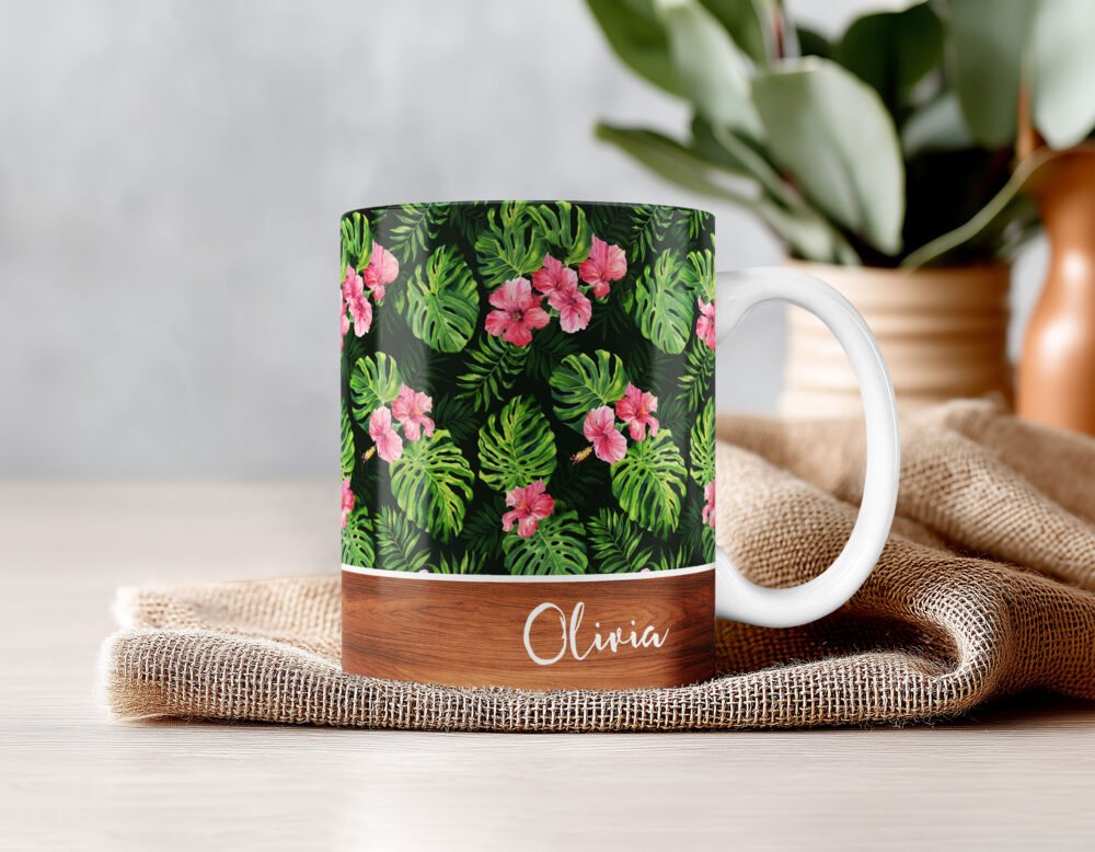 Personalised Floral & Botanical Wood Mugs - Image 12