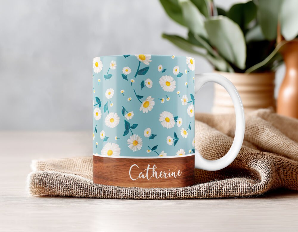 Personalised Floral & Botanical Wood Mugs - Image 3
