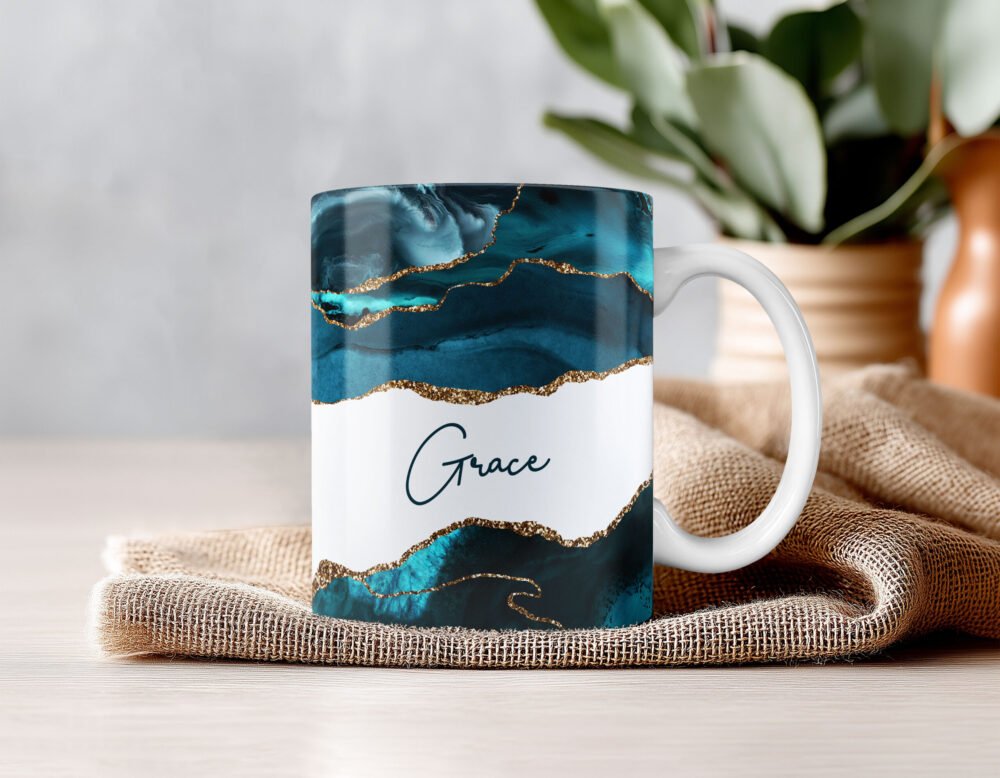 Personalised Agate Marble Swirl Mugs - Image 3