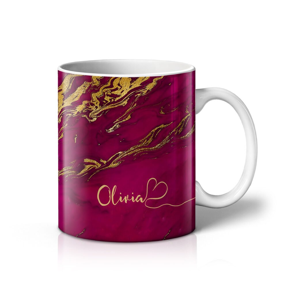 Personalised Marble Heart Mugs
