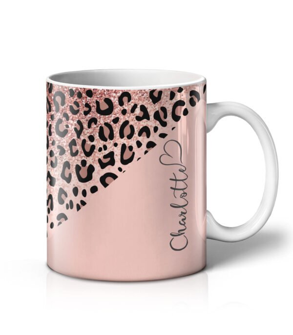 Personalised Pink Animal Print Mugs