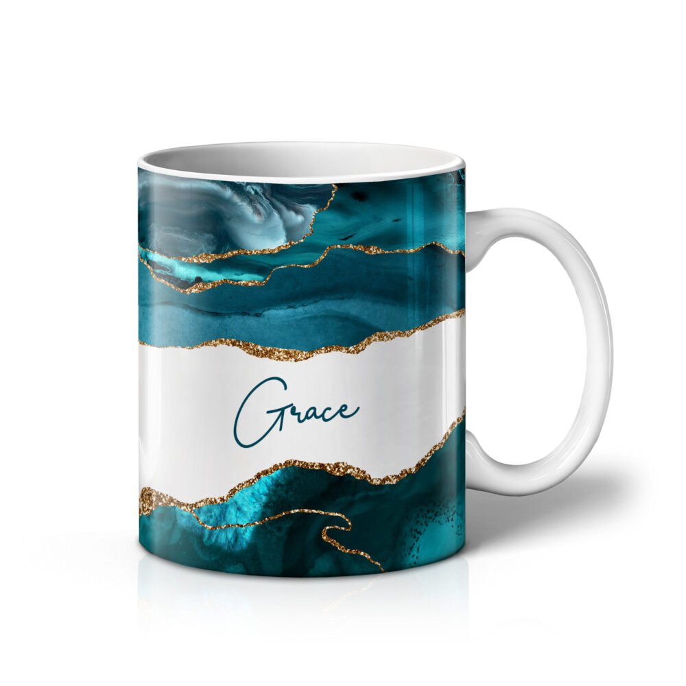 Personalised Agate Marble Swirl Mugs