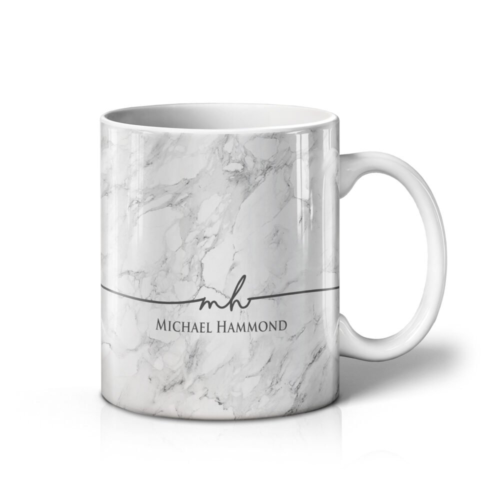 Personalised Name & Initials Marble Mugs