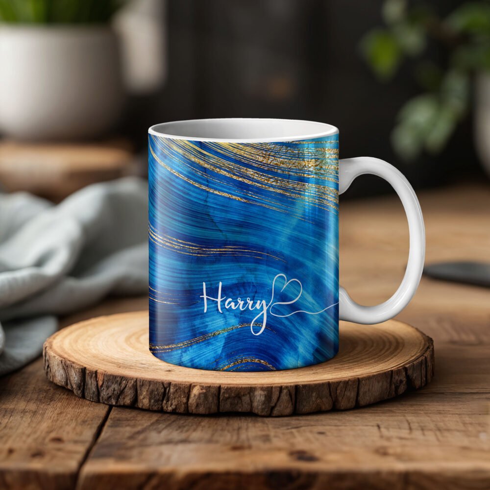 Personalised Agate Watercolour Marble Mugs - Image 4