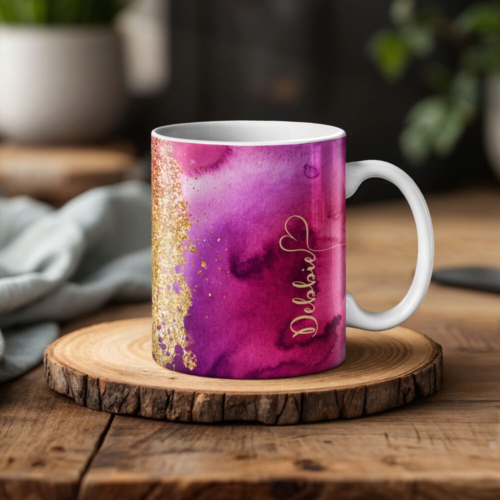 Personalised Agate Watercolour Marble Mugs - Image 2