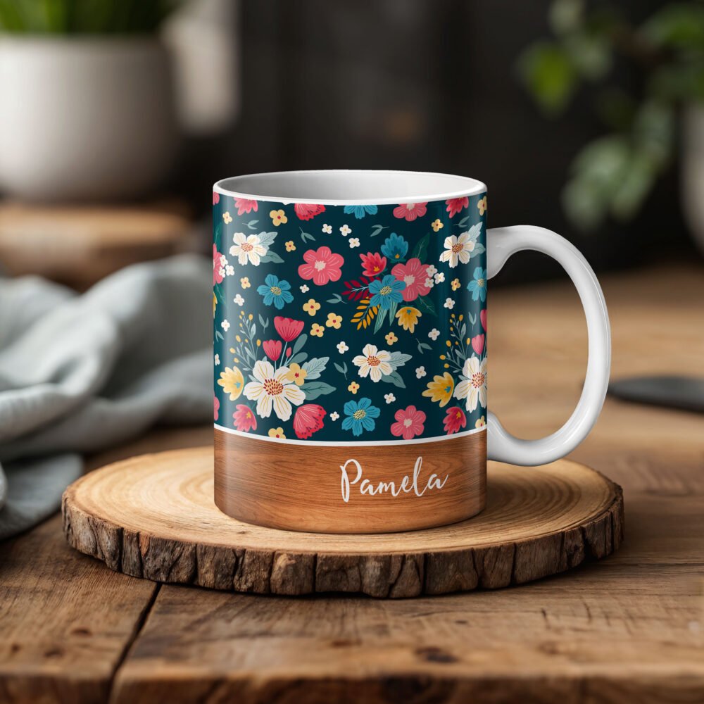 Personalised Floral & Botanical Wood Mugs - Image 9