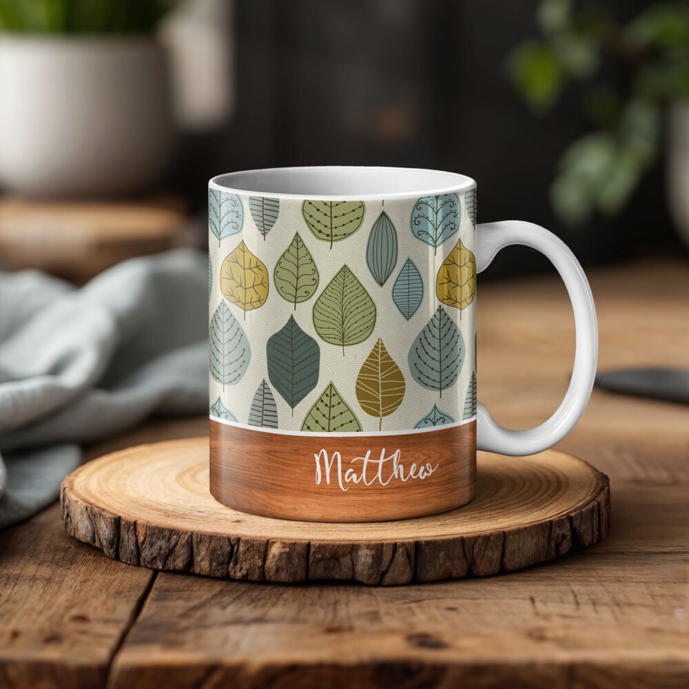 Personalised Floral & Botanical Wood Mugs - Image 6