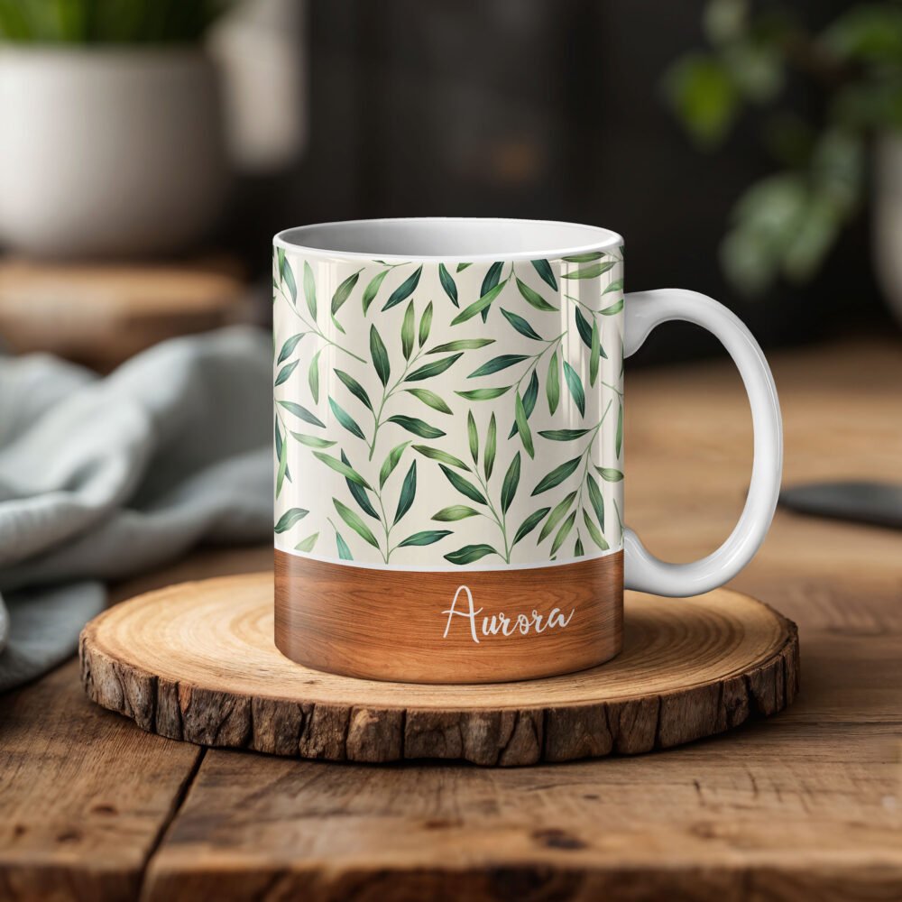 Personalised Floral & Botanical Wood Mugs - Image 4