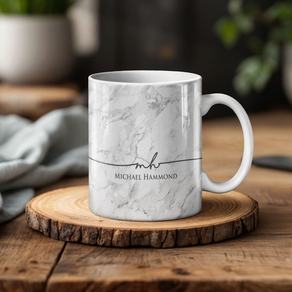 Personalised Name & Initials Marble Mugs - Image 2