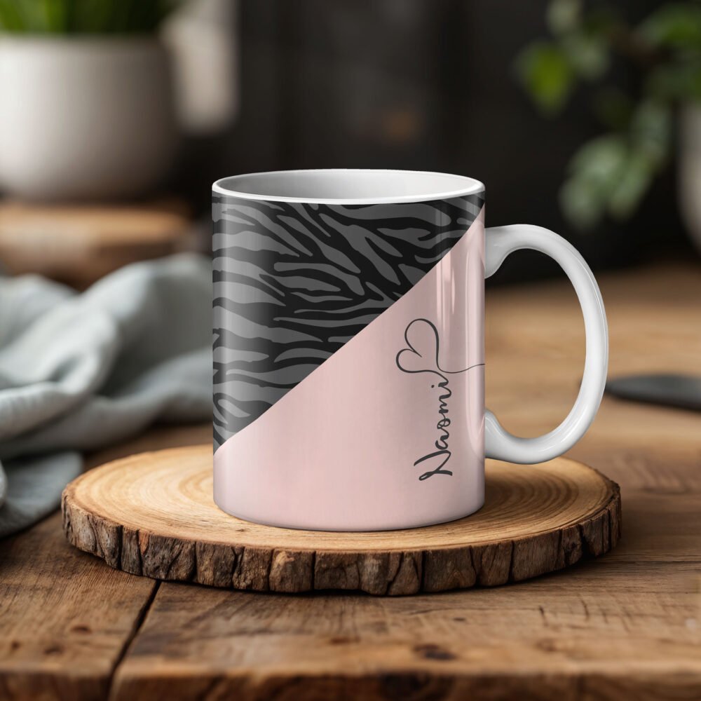 Personalised Pink Animal Print Mugs - Image 5